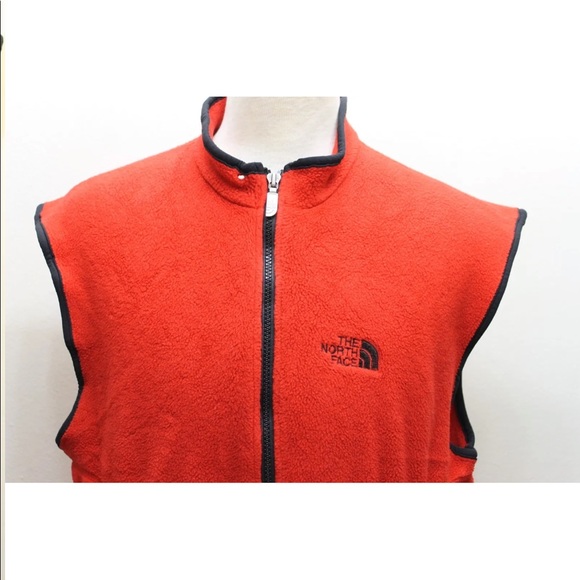 North Face Mens Red Fleece Zip Up Vest  Made In USA Medium - Picture 9 of 12